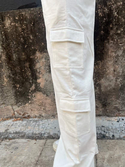 Cream French Terry Cargo Set