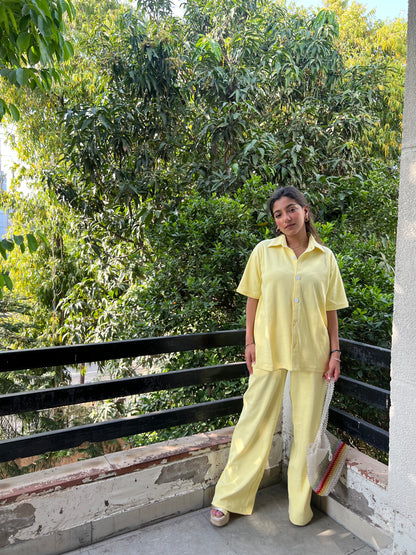Lemon RIB Women's Shirt Co-ord