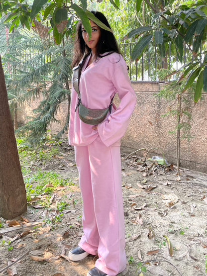 Cotton Fleece Light pink Co-ord