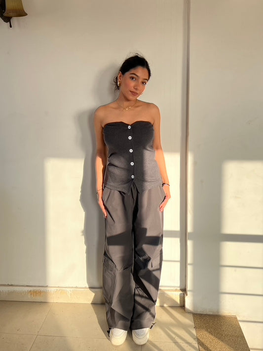 Tube Waistcoat Parachute Cargo Co-ord