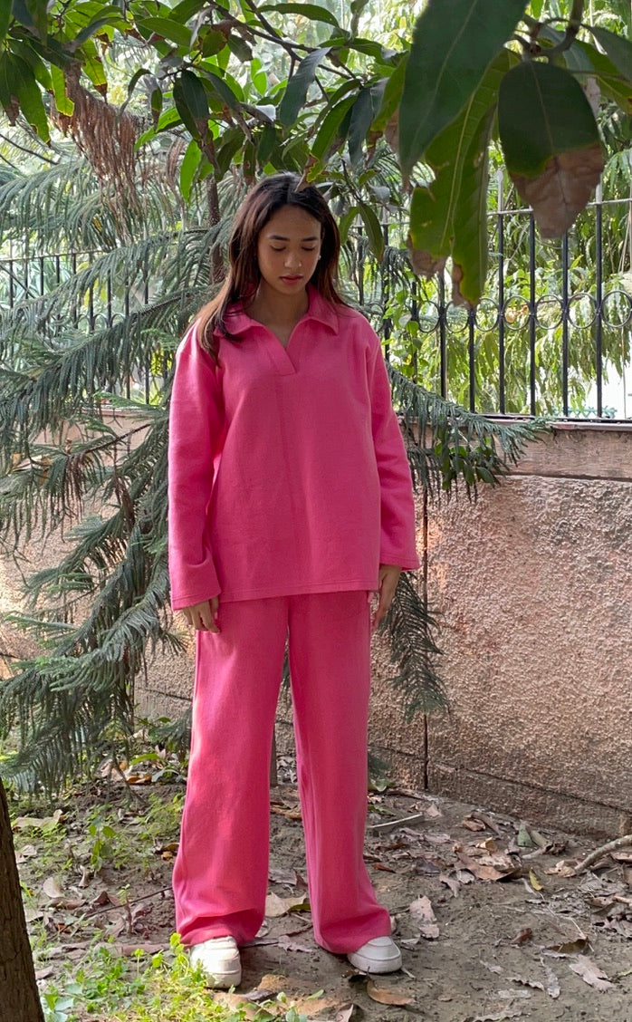 Cotton Fleece Fuchsia Co-ord