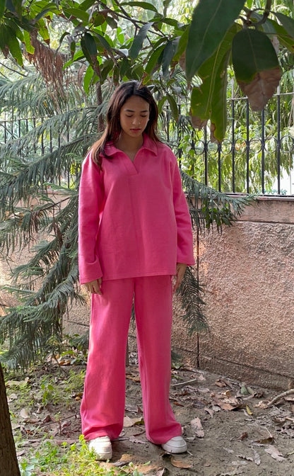 Cotton Fleece Fuchsia Co-ord