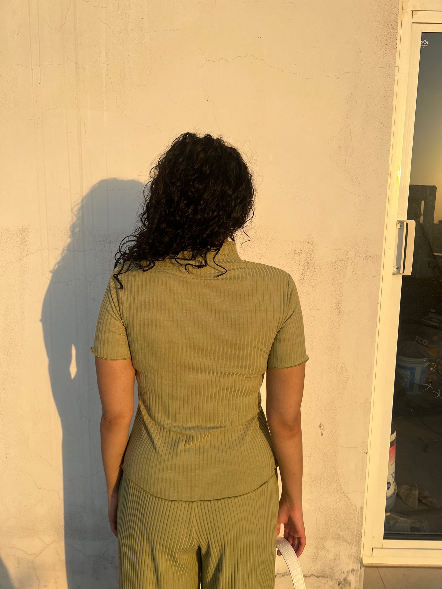 Matcha Green RIB Long Top Co ord Obleka in matcha-green-rib-long-top-co-ord-obleka-in
