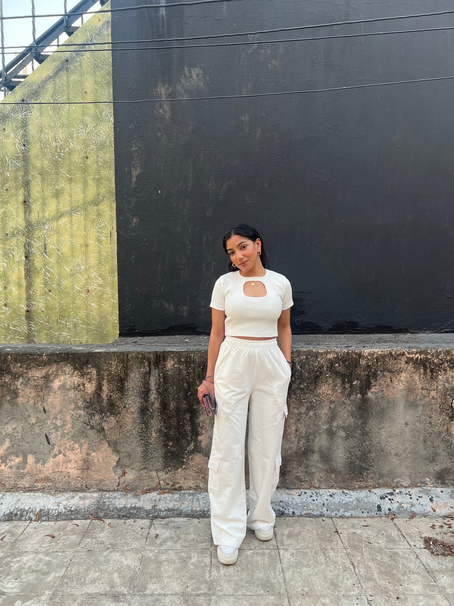 Cream French Terry Cargo Set