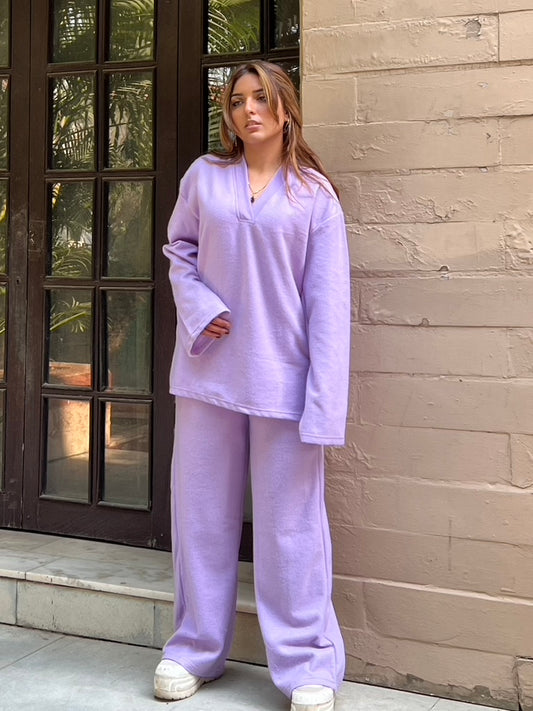 Cotton Fleece lilac Co-ord