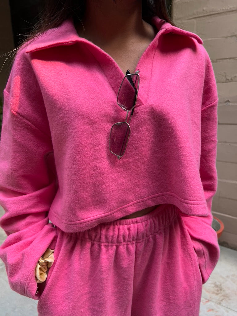 Cotton Fleece Fuchsia Co-ord
