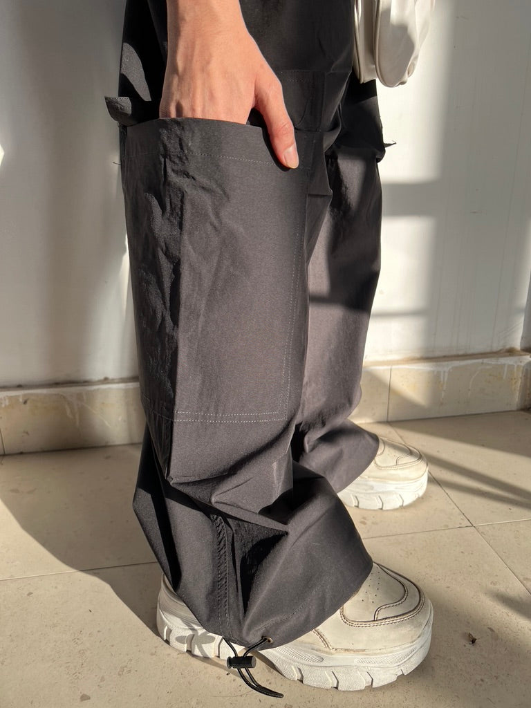 Black Waistcoat Parachute Cargo Co-ord