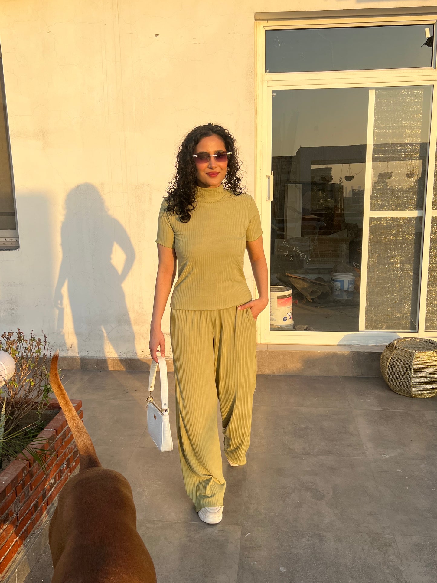 Matcha Green RIB Long Top Co ord Obleka in matcha-green-rib-long-top-co-ord-obleka-in