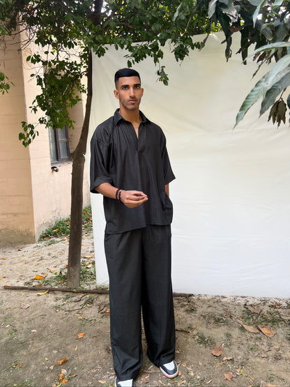 Cotton Knitted Denim Men Co-ord