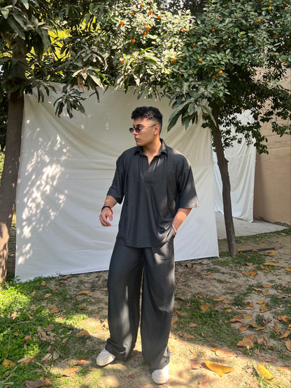 Cotton Knitted Denim Men Co-ord