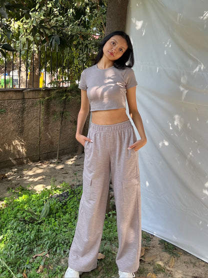 French Terry Melange Cargo Set