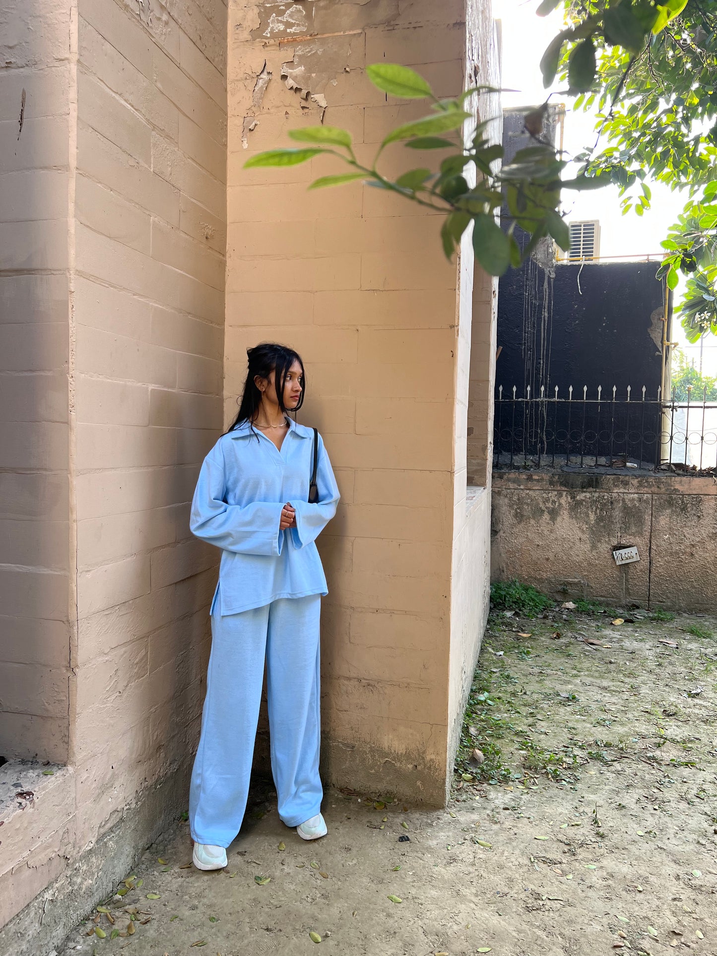 Cotton Fleece Sky Blue Co-ord