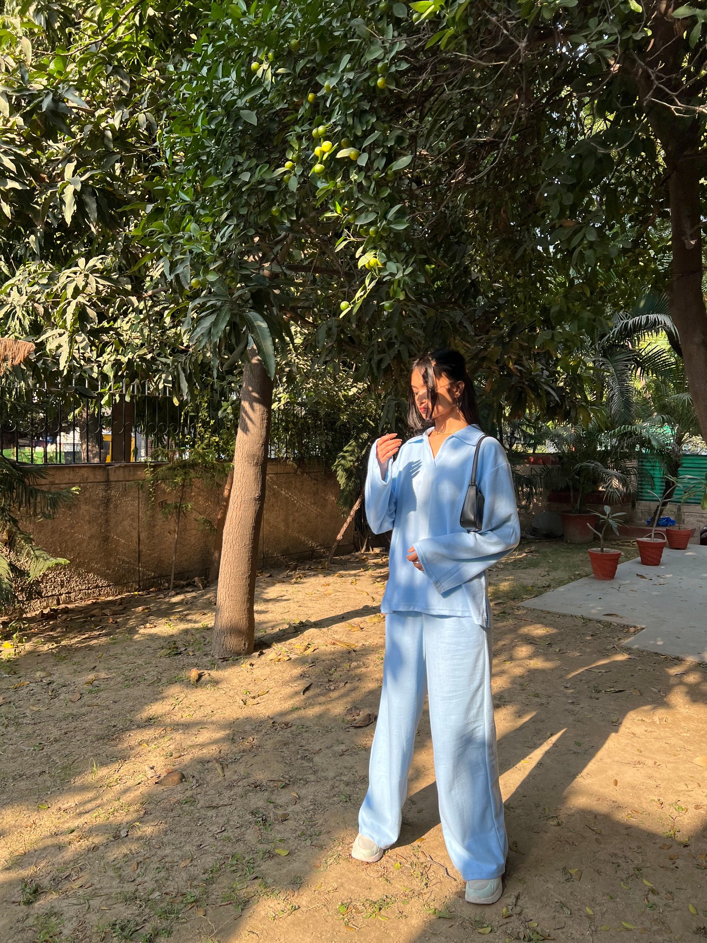 Cotton Fleece Sky Blue Co-ord