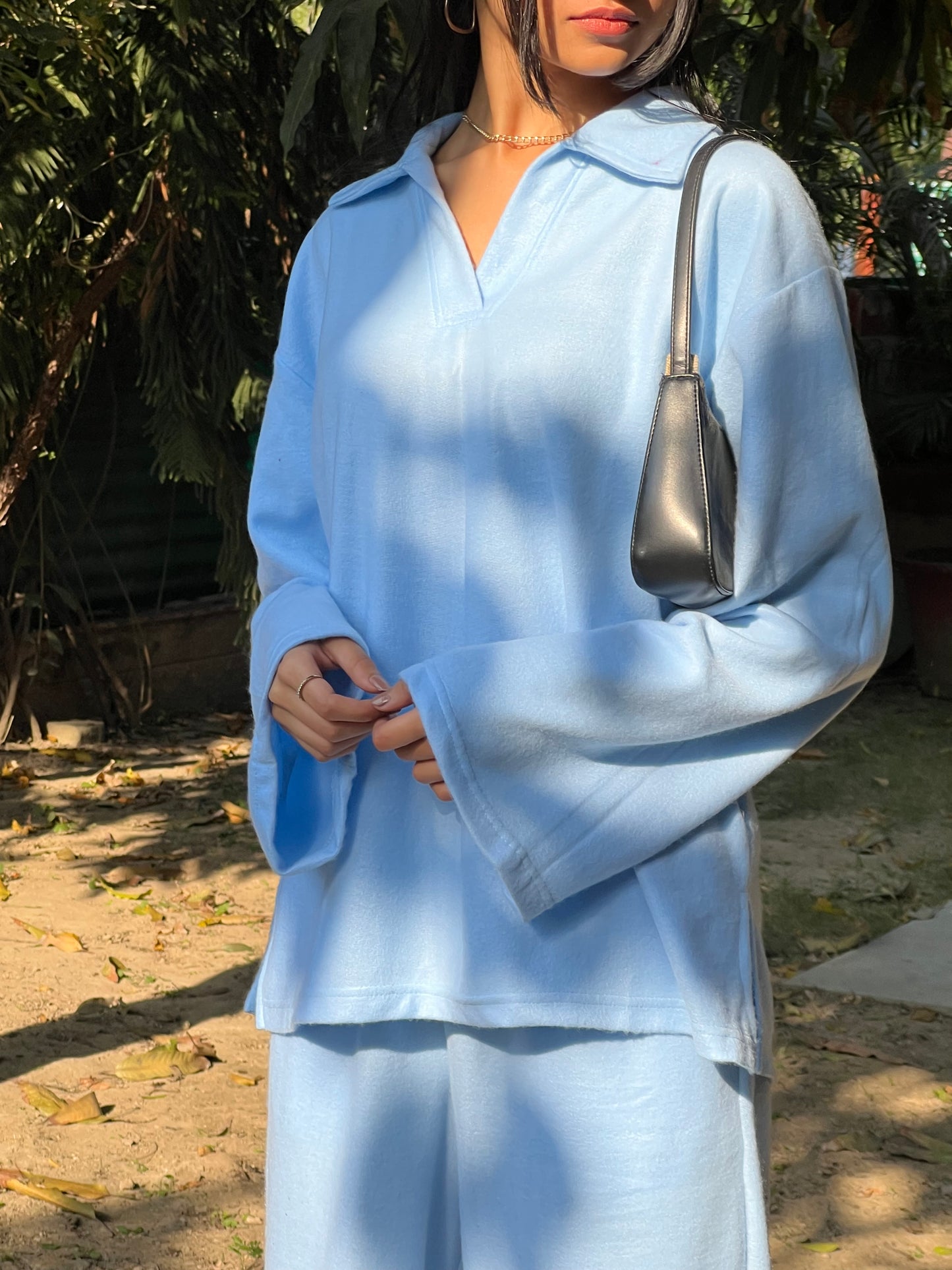 Cotton Fleece Sky Blue Co-ord