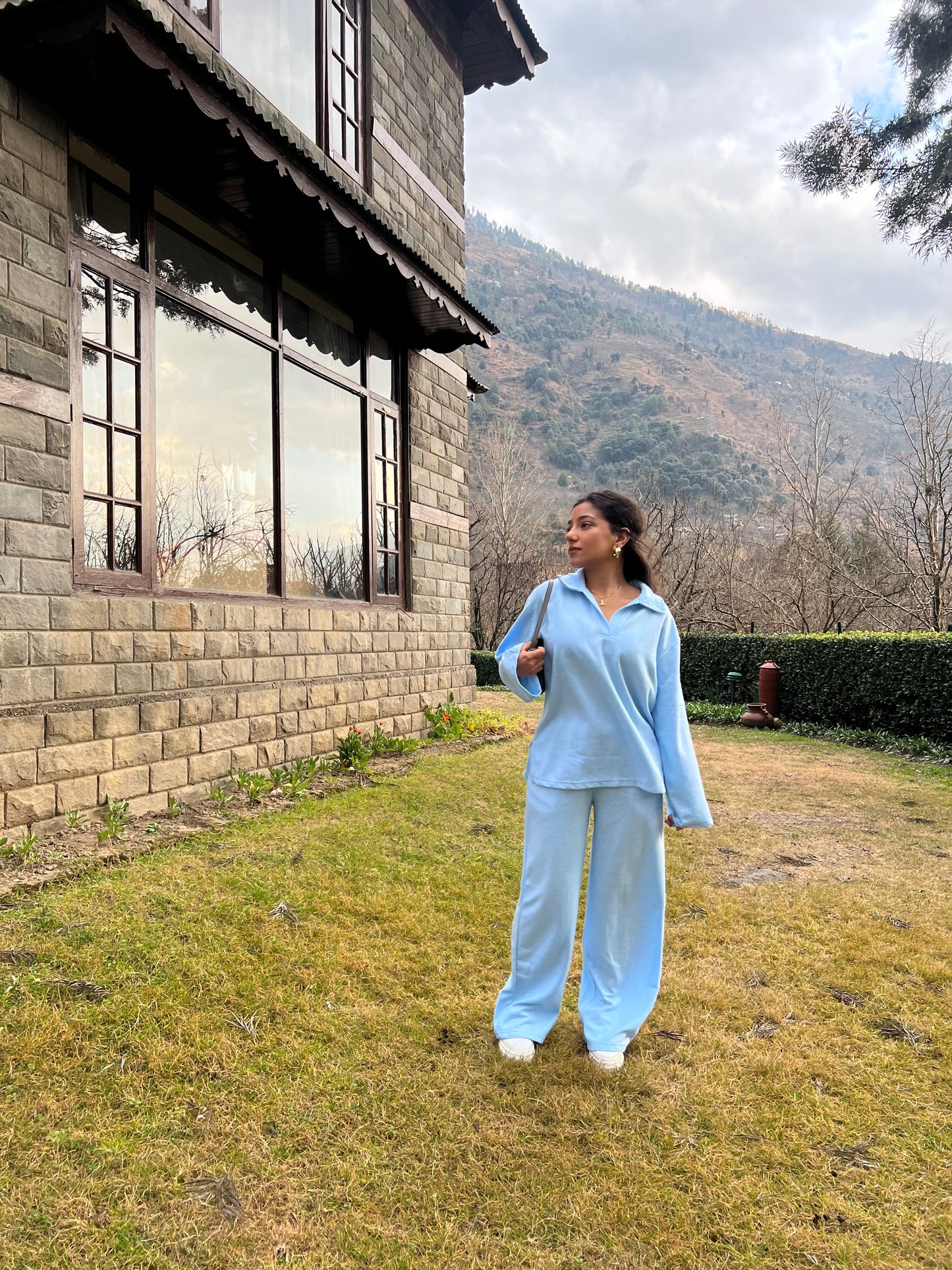 Cotton Fleece Sky Blue Co-ord