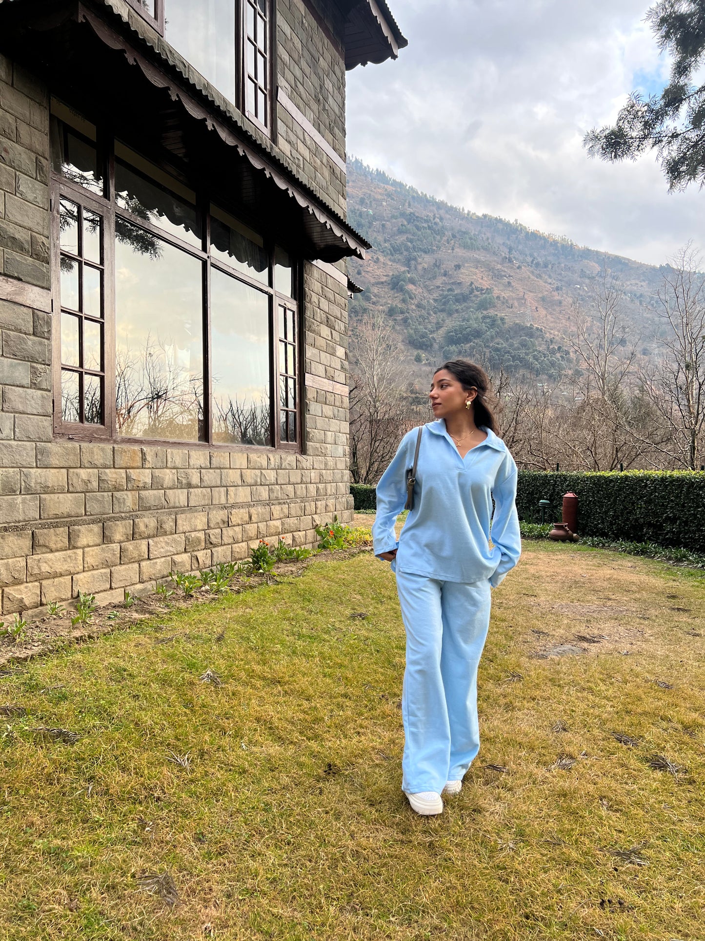 Cotton Fleece Sky Blue Co-ord