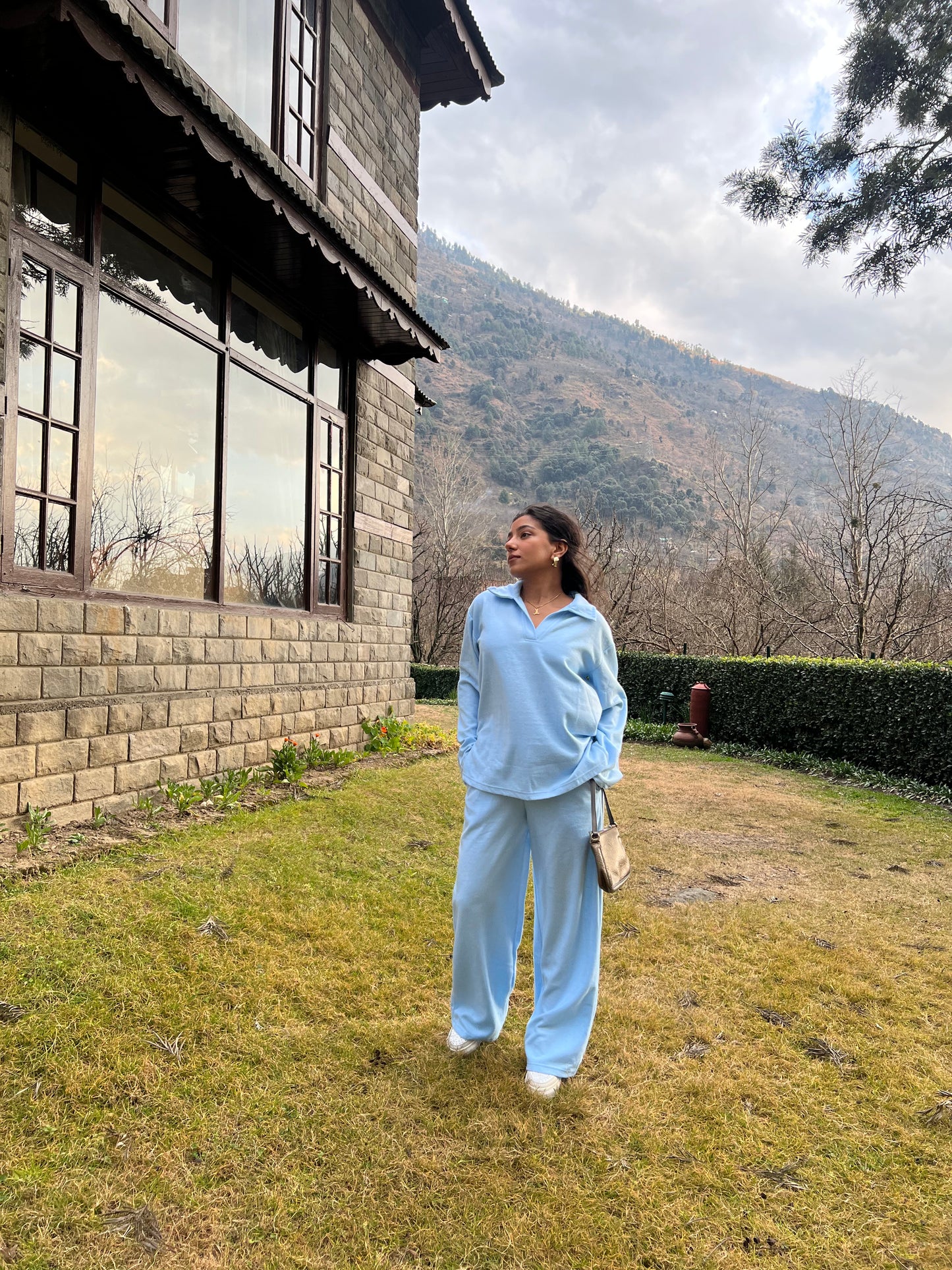 Cotton Fleece Sky Blue Co-ord