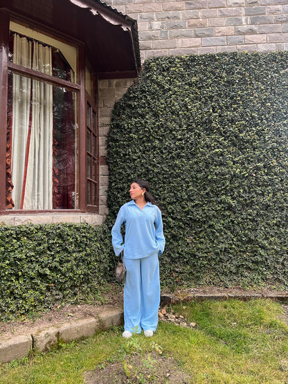 Cotton Fleece Sky Blue Co-ord
