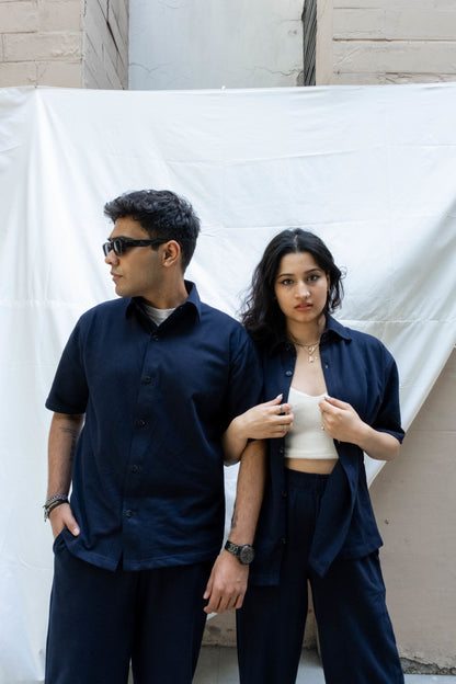 French Terry Unisex Navy Blue Co-ord