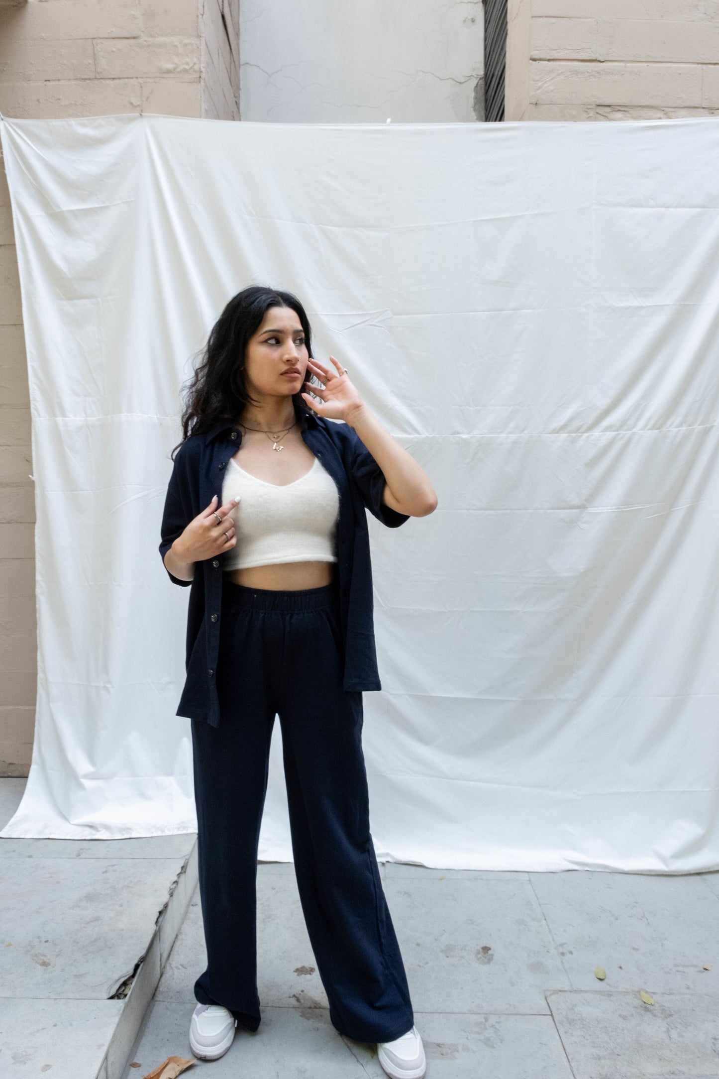 French Terry Unisex Navy Blue Co-ord