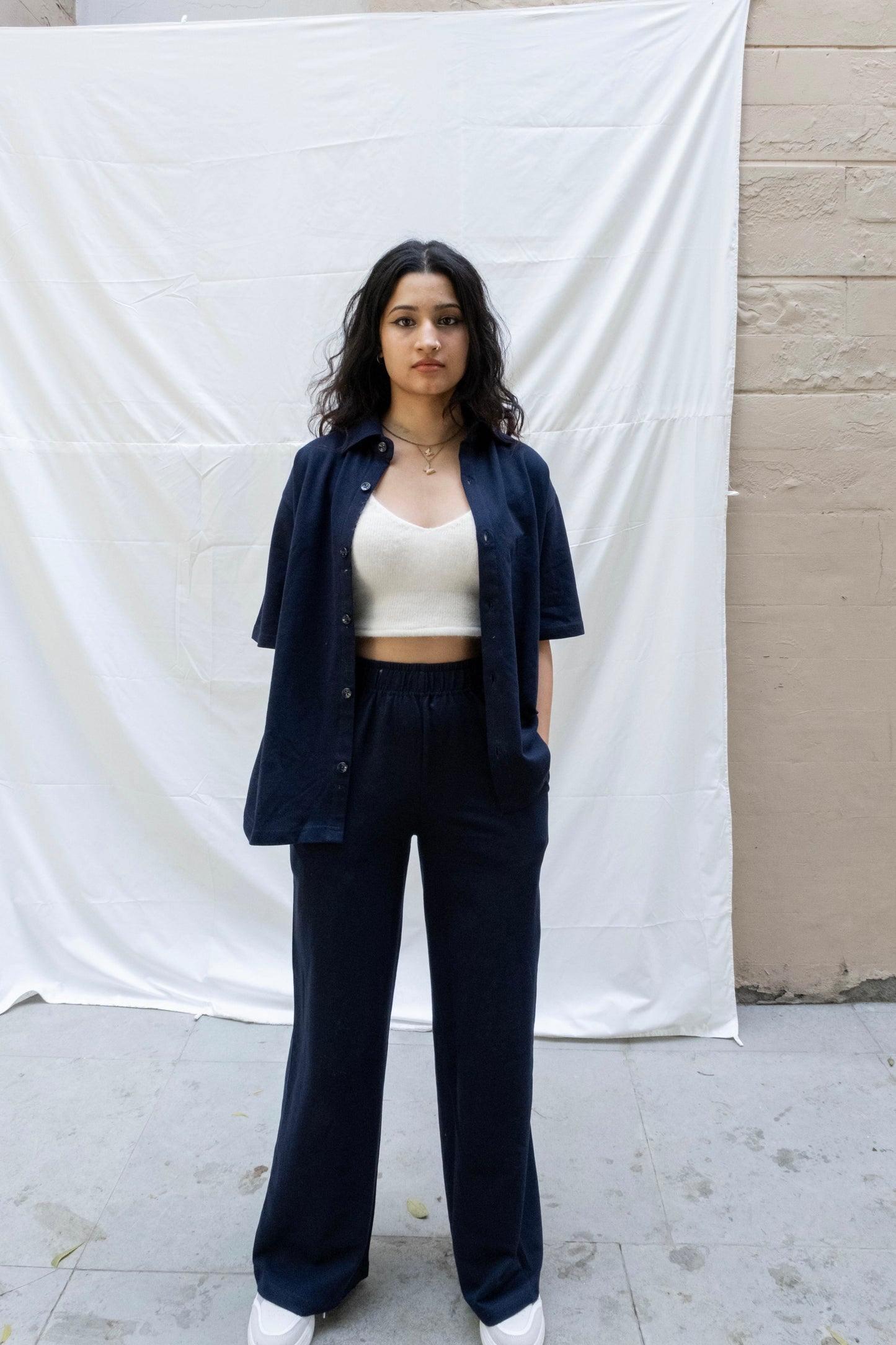 French Terry Unisex Navy Blue Co-ord